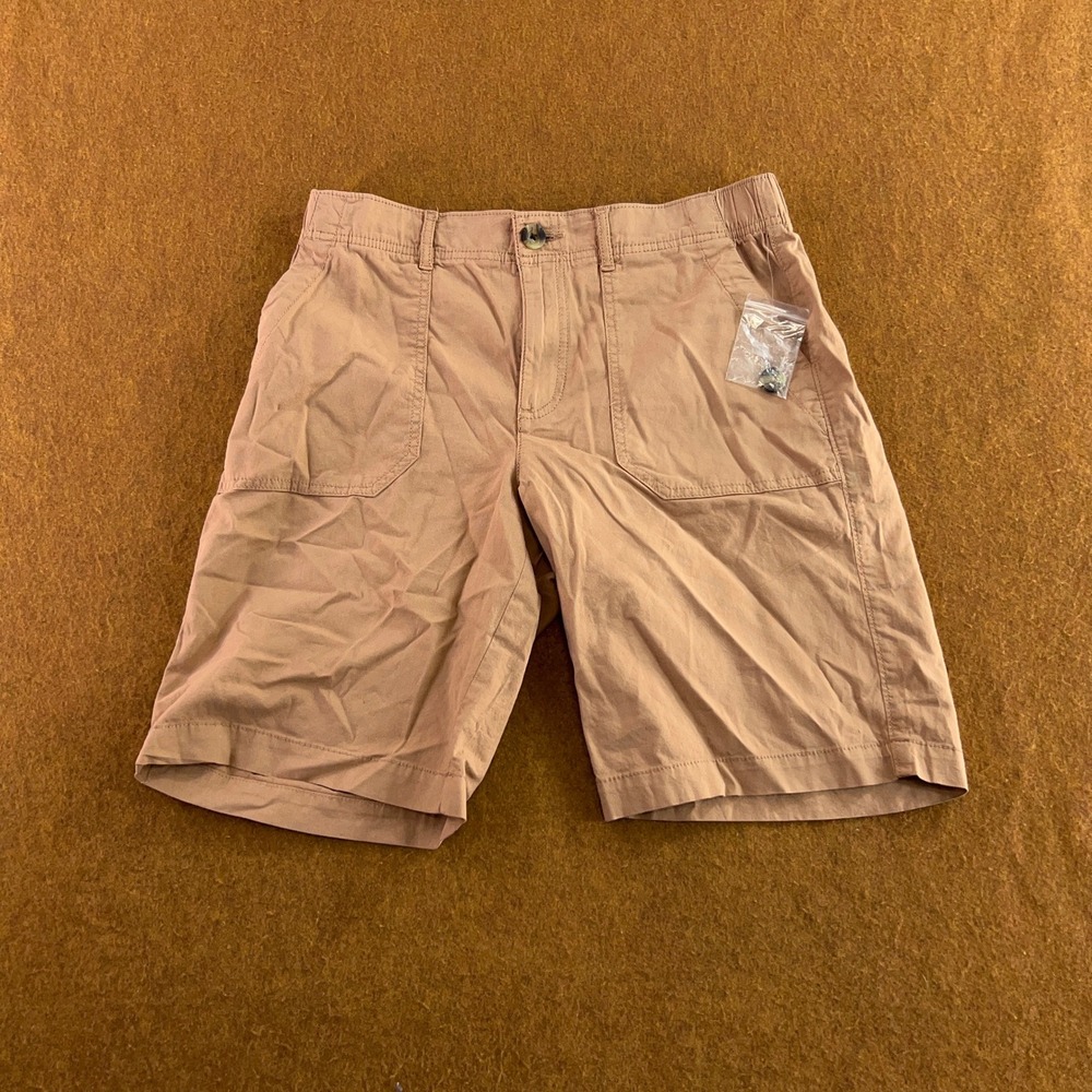 Sonoma Womens Size Medium Tan Mid Rise Stretch Utility Bermuda Shorts NWT